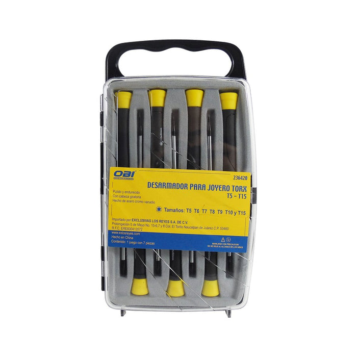 (01680) JUEGO 7 DESARM TORX T5-15