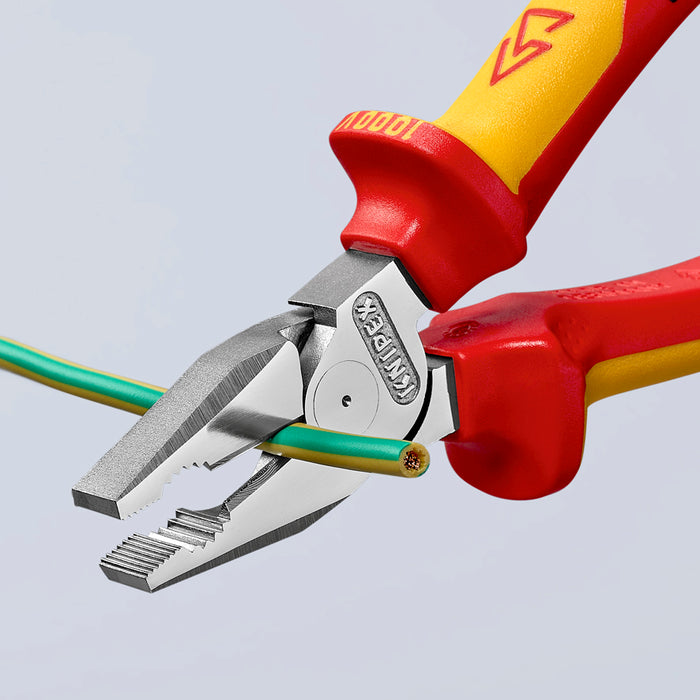 KNIPEX (0206180) PINZA ELECTRICISTA ALTA PALANCA 1000V MGO DOS COMPONENTES 180MM