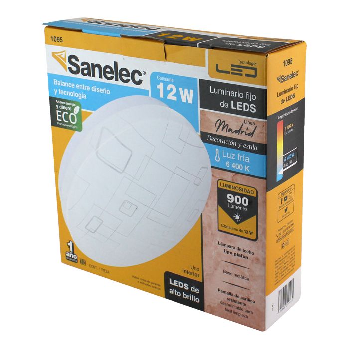 (1095) PLAFON REDONDO 12W MADRID