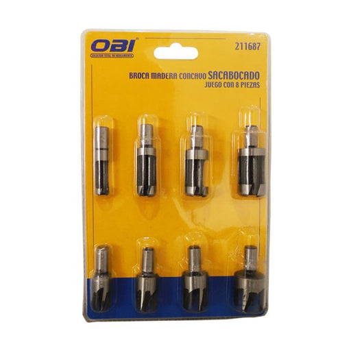 (211687) JGO 8 PZAS CORTADORES CLAVACOTE P/MADERA 1/4 A 5/8