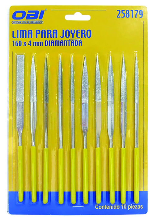 (258179) JGO. 10 LIMAS DIAMANTADAS P/JOYERO 140MM