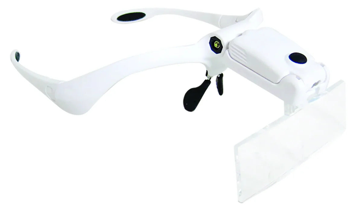 (260539) LUPA RECARGABLE DE LEDS BLANCA TIPO ANTEOJO 1.0X A 3.5X