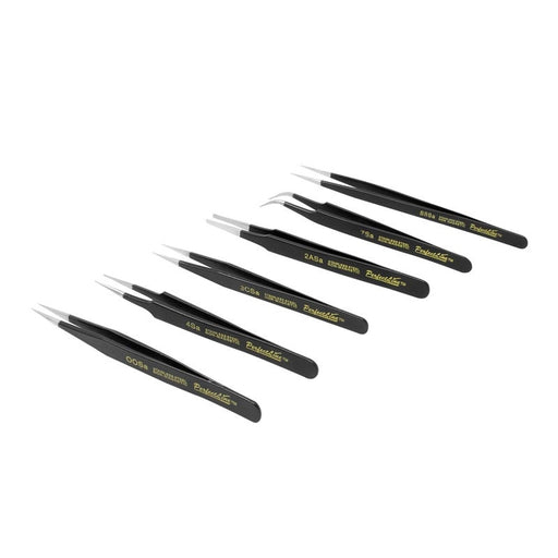 (272226) JUEGO DE 6 PINZETAS ANTIMAGNETICAS C/RECUB.