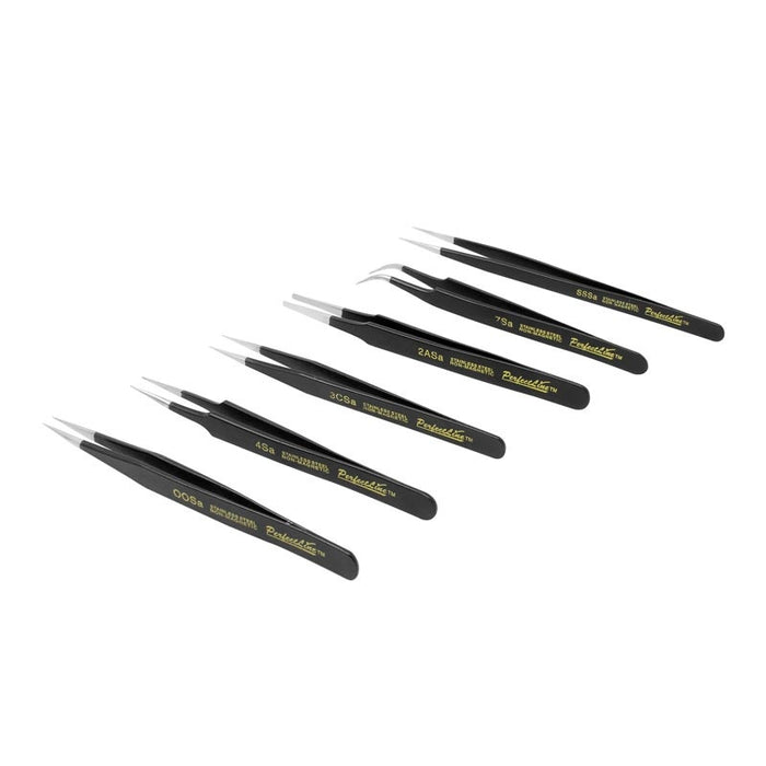 (272226) JUEGO DE 6 PINZETAS ANTIMAGNETICAS C/RECUB.