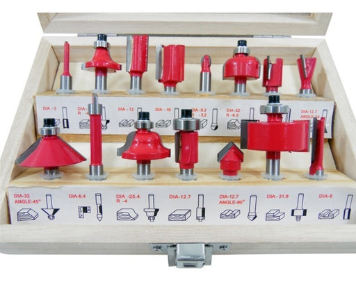 (284112) JGO 15 PZAS BROCAS DE CARBURO P/ROUTER DE 1/4
