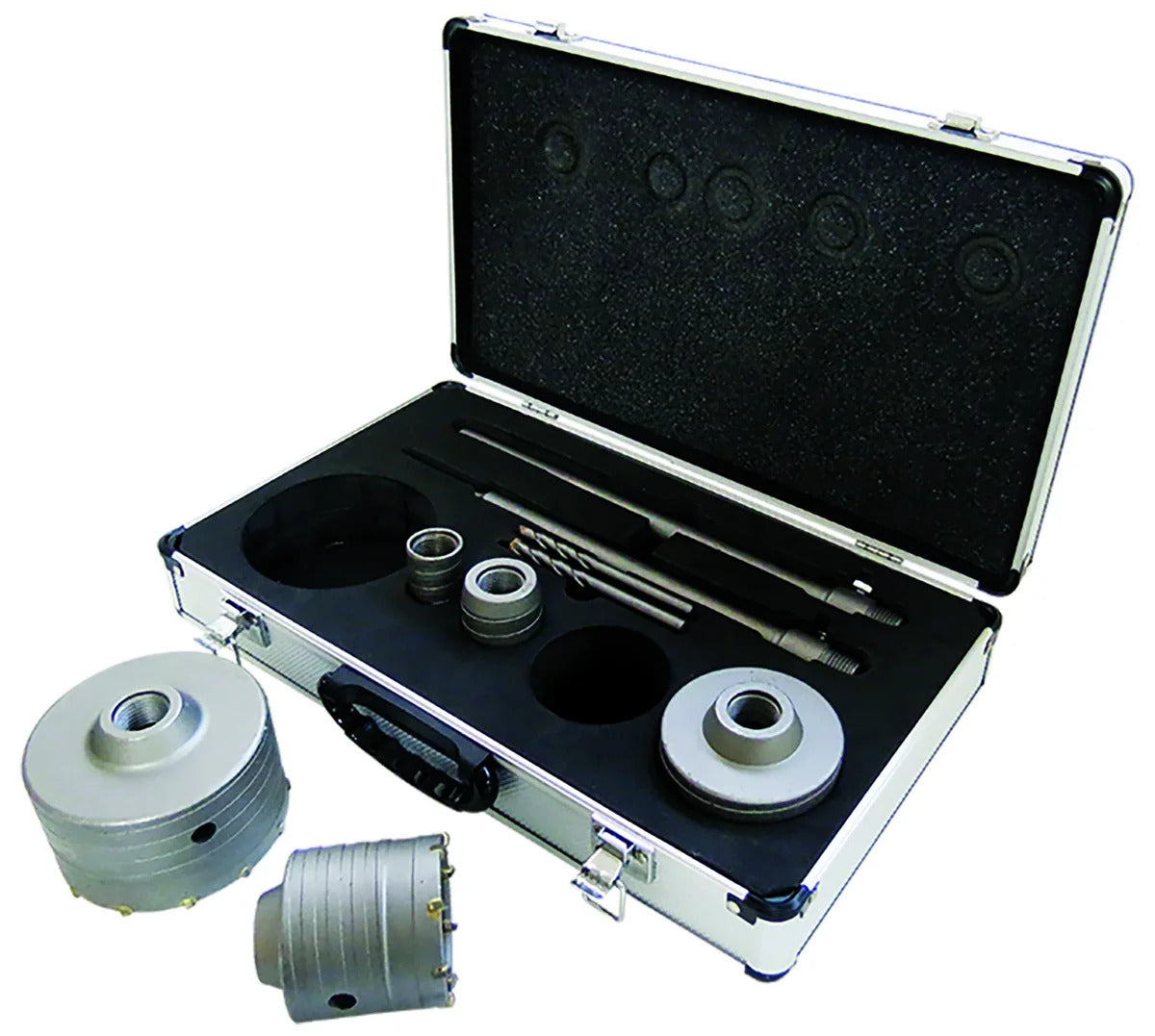 (286106) JUEGO 9 PZAS SIERRA COPA DE CARBURO P/CONCRETO 30MM-100MM