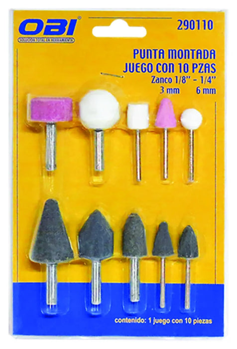 (290110) JUEGO DE PIEDRAS MONTADAS P/TALADRO 1/8 Y 1/4