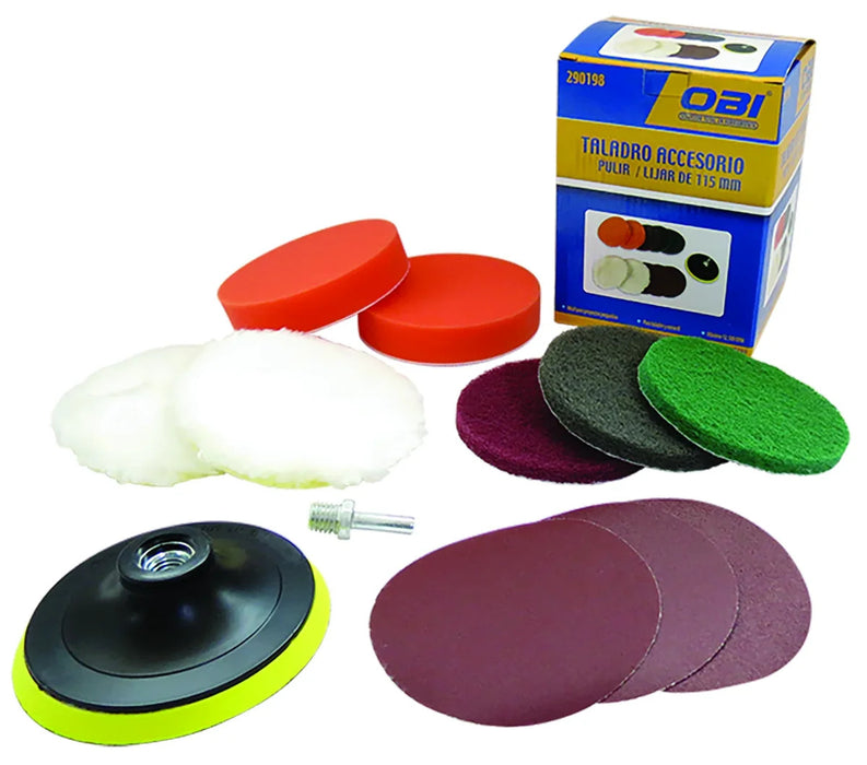 (290198) KIT DE ACCESORIOS P/PULIR C/ RESPALDO 4 1/2