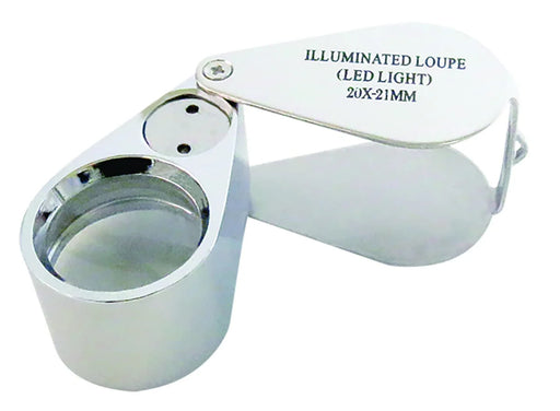 (MG-21007) LUPA P/JOYERO C/LED 21MM 20X CROMO