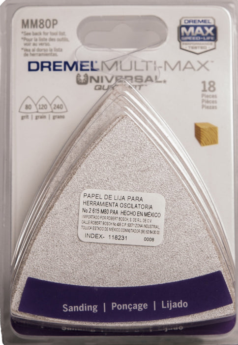 (MM-80P) LIJA DE PAPEL 18PZ P/MULTIMAX