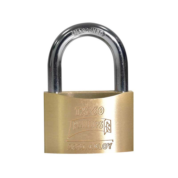 (TX-60) CANDADO LATON CON TETRALLAVE 60 MM PHILLIPS